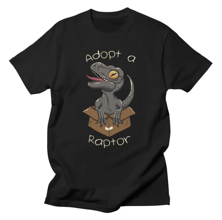 Прямая поставка Мужская футболка adopt a raptor 100% хлопок брендовая модная с коротким