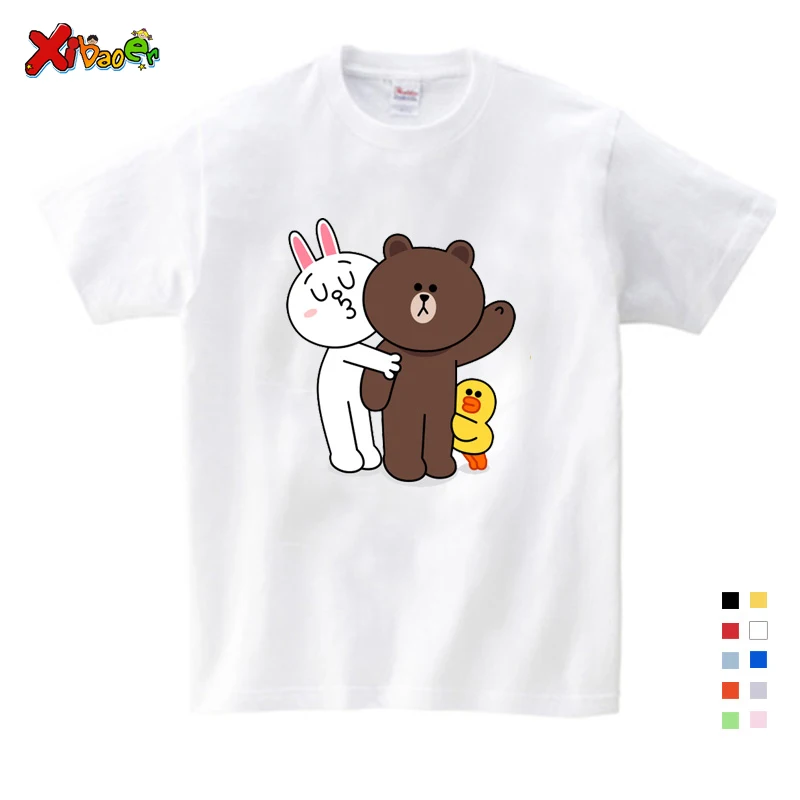 T-shirt Детские зимние толстовки с капюшоном; детские толстовки из хлопка премиум-класса; Модный милый мультяшный принт с кроликом; свитшоты; От 2 до 8 лет - Цвет: T-shirt