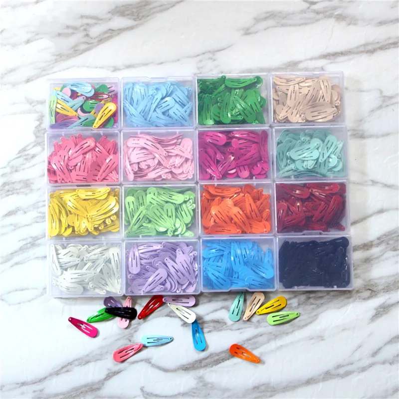 50Pcs/Box Korean 3cm Hair Clips Children Cute Hair Accessories Styling Candy Color Dripping Hairgrips Solid Barrettes Headdress