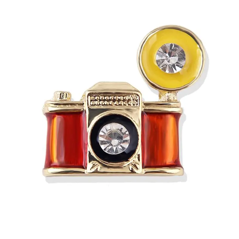 Vintage Enamel Mini Camera Brooch Sweater Scarf Pin Accessories Women Men Party Jewelry Gift | Украшения и аксессуары