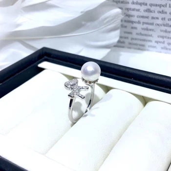 

Hot Cheap 925 Silver Adjustable Ring Settings Findings Mountings Parts for Oyster Edison Pearls Corals Jade Beads Stones