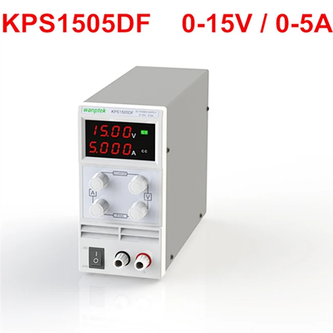 

wanptek High quality KPS1505DF 15V5A 110V-230V 0.1V/0.001A EU LED Digital Adjustable Switch DC Power Supply display 4 digits
