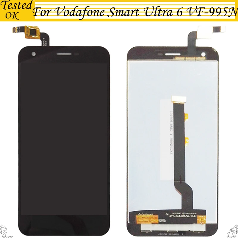 Протестировано для Vodafone Smart Ultra 6 VF-995N VF995N VF995 ЖК-дисплей с сенсорным экраном дигитайзер с/без рамки в сборе