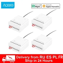 Xiaom-Módulo de relé Aqara, controlador inalámbrico con dos canales, Control de vía, Motor de CA, para casa inteligente, Homekit, Control de la aplicación en casa