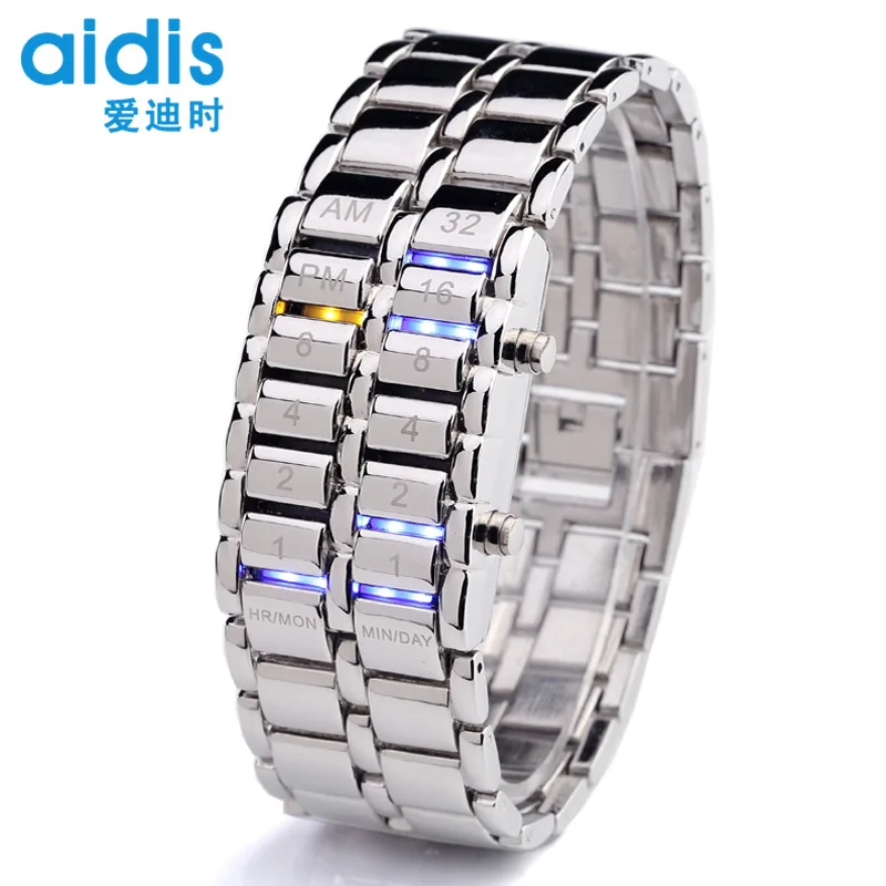 Review Top  Aidis Korean-style Creative LED Electronic Watch Couples Students Waterproof Binary Watch