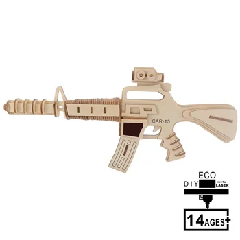 

Laser Cutting DIY 3D Wooden Puzzle Rubber Band Gun Woodcraft Assembly Kit kids toys Christmas birthday gifts