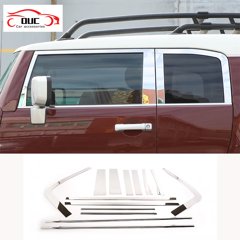 

For Toyota FJ Cruiser 2007-2021 Stainless Steel Car Window Decoration Strip Body Trim Anti-scratch Protection Sticker Accessory