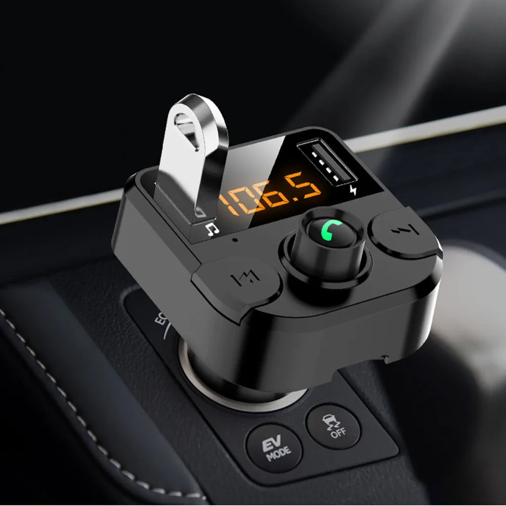 Bluetooth 5,0 автомобильный комплект громкой связи беспроводной fm-передатчик 3.1A Быстрый двойной USB lcd TF карта Автомобильный MP3-плеер автомобильные аксессуары