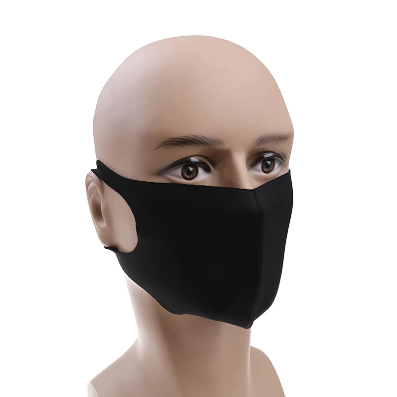 1Pcs Breathable Black Kpop Mouth Mask Unisex Sponge Face Mask Reusable Anti Pollution Face Shield Wind Proof Mouth Cover