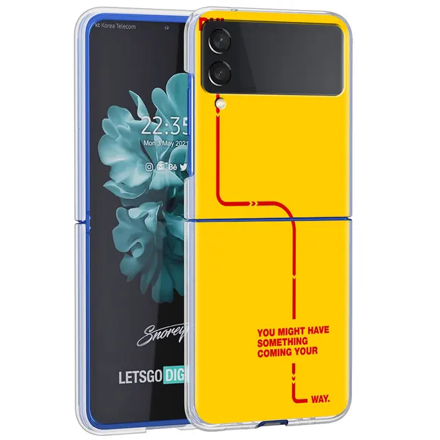 Dhl Express Hot Clear Hard PC Case for Samsung Galaxy Z Flip 3 5G Plastic Phone Coque Folding Splitting for Z Flip 3 Cover Shell H05