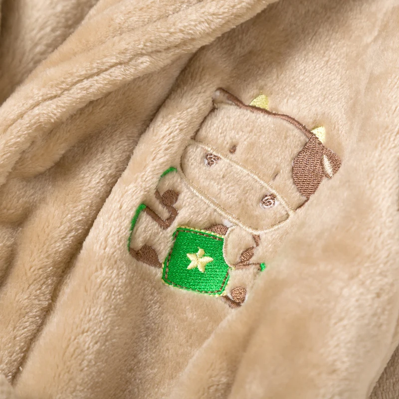 Модные фланелевые банные халаты для детей мягкая одежда сна девочек и мальчиков