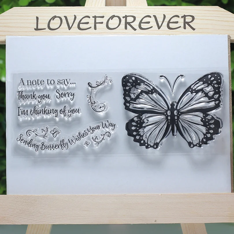 

A note to say sorry butterfly wish transparent clear stamp for Scrapbooking/Card Making/sewing/Stamp set stationery Decor Supply