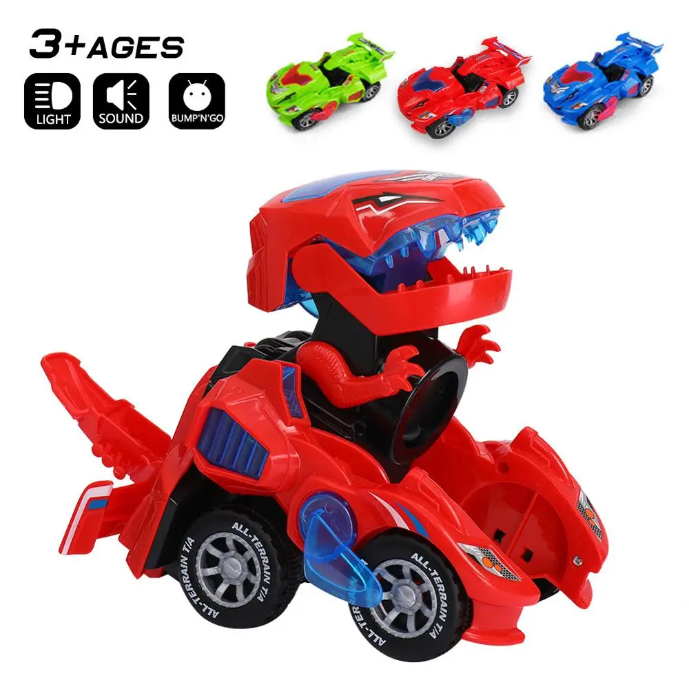 3D трансформер динозавр игрушка светодиодный автомобиль со звуком светильник для детей Рождественский подарок