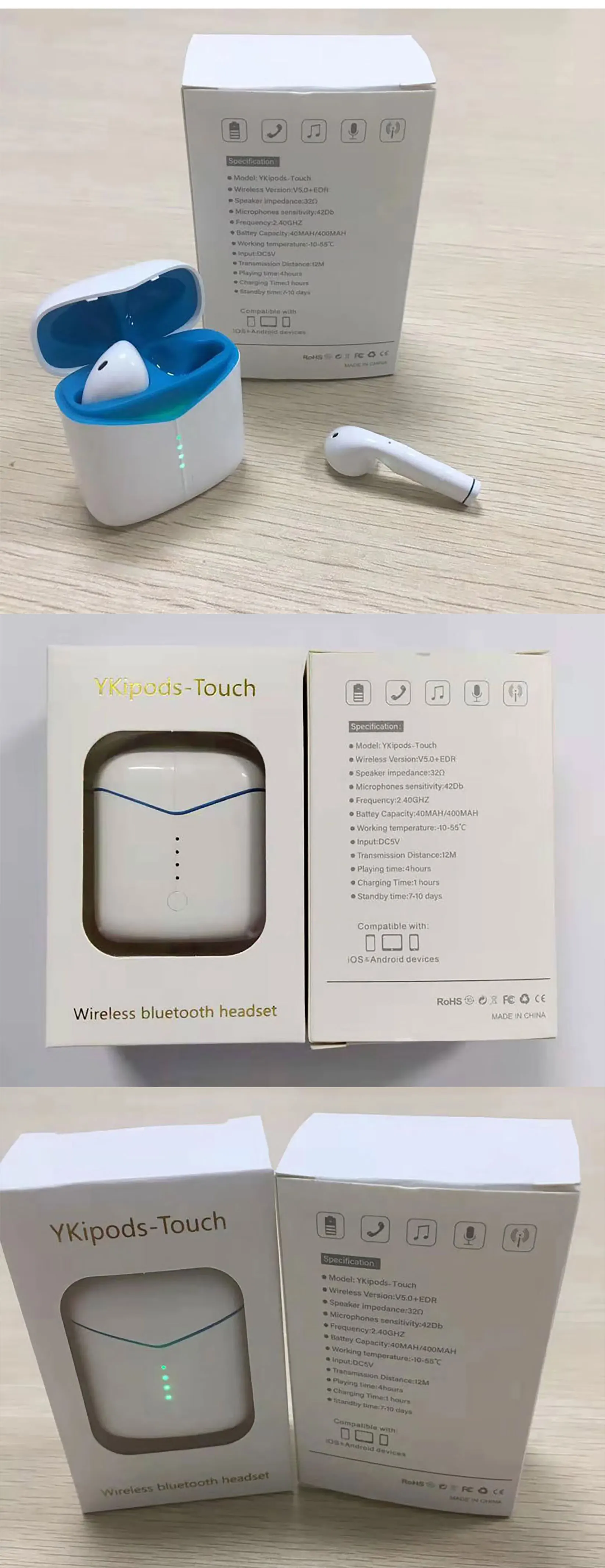 Беспроводная bluetooth-гарнитура UTHAI D46 5.0TWS, сенсорная Водонепроницаемая HD стерео гарнитура с шумоподавлением