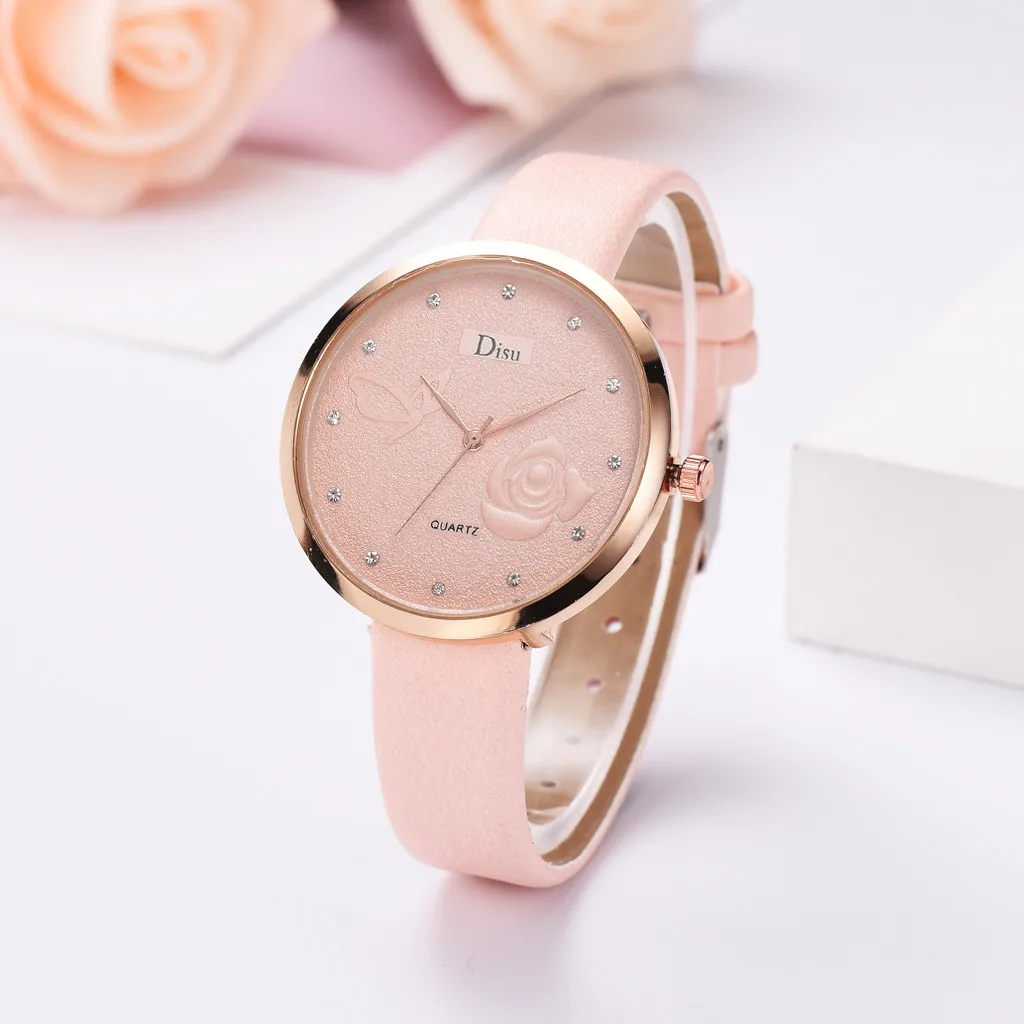 

Cool Luxury Ladies Women Watches Leather Strap Business Dot Rhinestone Dial Wrist Watch Women Watches Clock Zegarki Damskie 2019