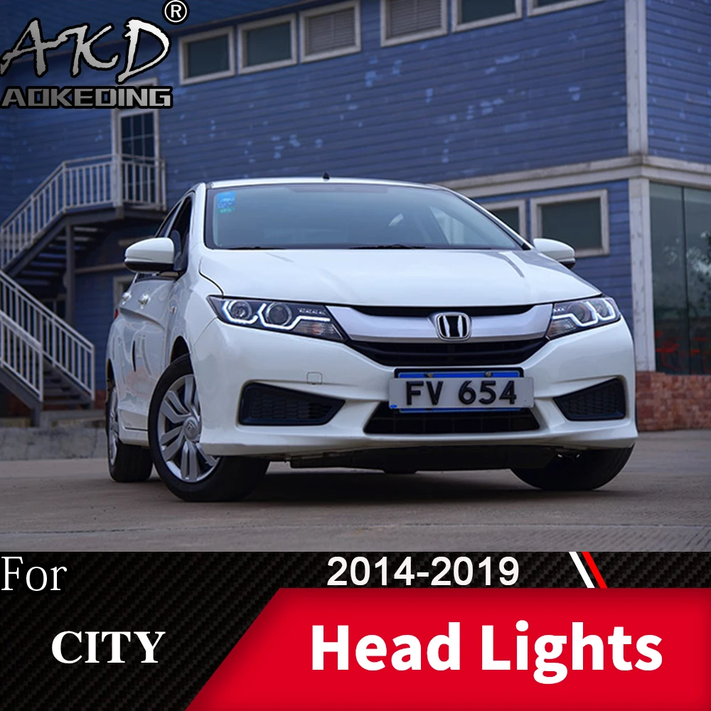 Фара для автомобиля honda City- городской головной светильник s противотуманный светильник s дневной ходовой светильник DRL H7 светодиодный Биксеноновая лампа автомобильные аксессуары