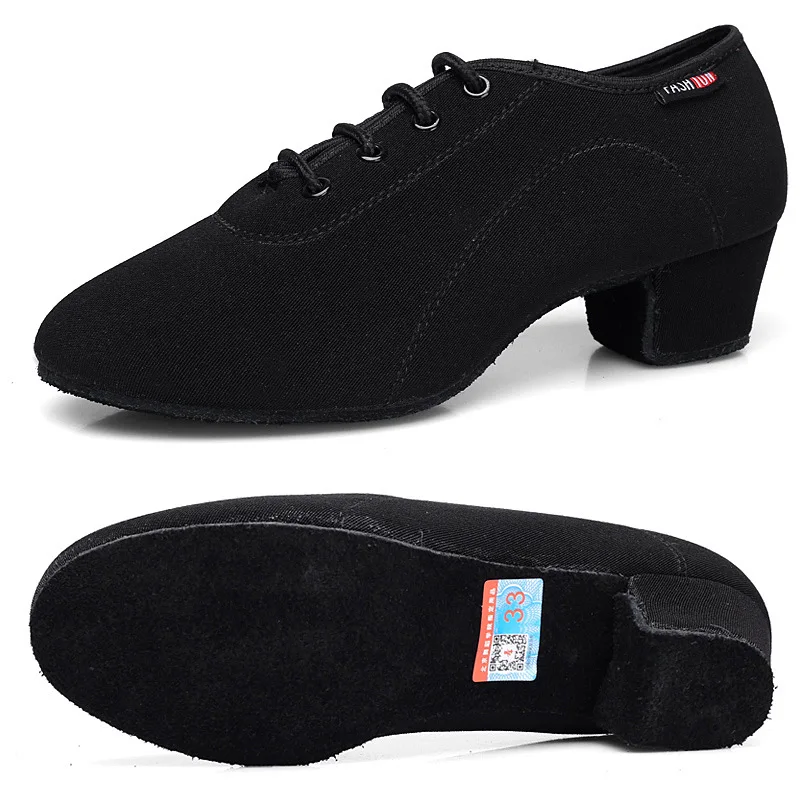 Jin Ge Li/танцевальная обувь на среднем каблуке для мальчиков и девочек, для детей и взрослых, современная женская обувь для джаза, латинских танцев, стандартное платье для танцев, тренировочная танцевальная обувь - Цвет: AOxford cloth