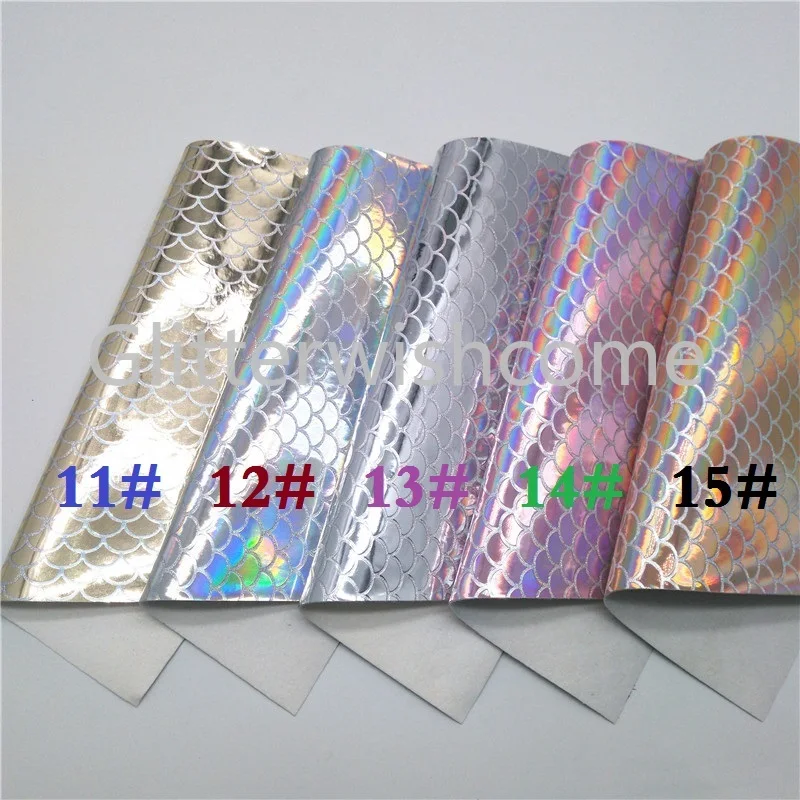Glitterwishcome 21X29 см A4 размер винил для бантов радужные рыбья чешуя "Русалка" искусственная кожа листы для бантов, GM673A