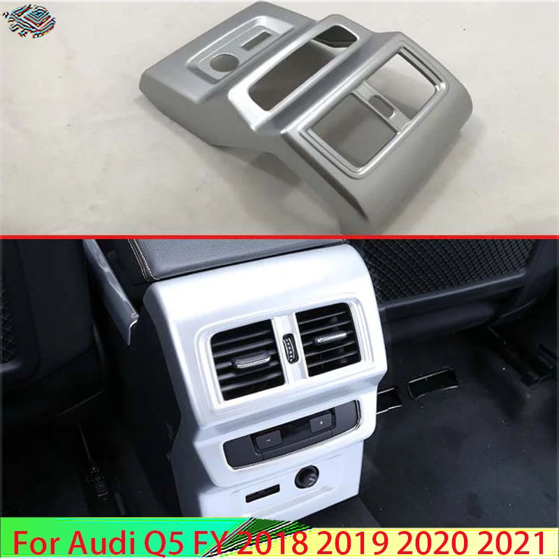 For Audi Q5 FY 2018 2019 2020 2021 Decorate Accessories ABS Chrome Matte Plated Armrest Box Rear