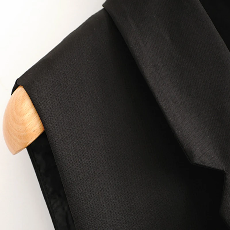 Autumn New Women Vest Casual Turn Down Collar Long With Two Pockets And Button Slim Solid Female Coat veste Femme