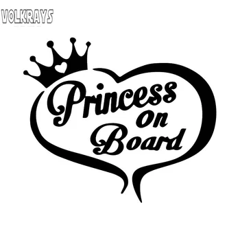 

Volkrays Creative Car Sticker Princess on Board Warning Accessories Reflective Waterproof Cover Scratches Vinyl Decal,12cm*14cm