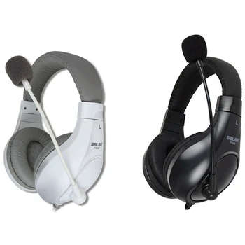 

Salar 2Pcs A566 3.5Mm Earphone Gaming Headset Headphone with Mic Pc Game Headphone - White & Black