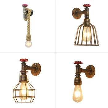 

Industrial Indoor Wall Lamp Wall Light Rustic Applique Murale Led Vanity Light Vintage Design Retro on The Wall Bedside Home E27