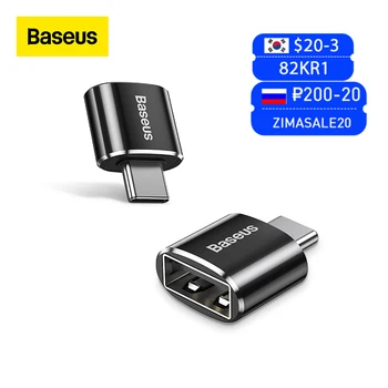 Baseus-Adaptador USB tipo C a USB, cable OTG para Macbook Pro Air, Samsung S20, S10 1