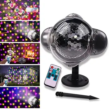 

Christmas Pentagram Laser Light Projector Moving Snow Outdoor Garden Laser Projector Lamp For New Year Party Home outdoor decor