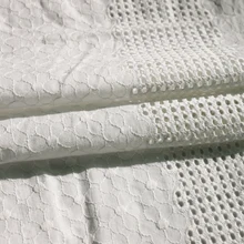 1y* 140 см натуральный белый Чистый хлопок кружево Вышивка Ткань Цветочный выдалбливают