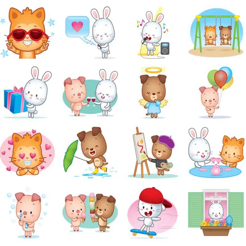 23 шт. бумажные наклейки в виде мультяшных животных | Игрушки и хобби