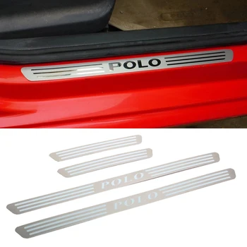 

4pcs fit for Volkswagen VW Polo 2011- 2019 stainless steel Welcome pedal car styling