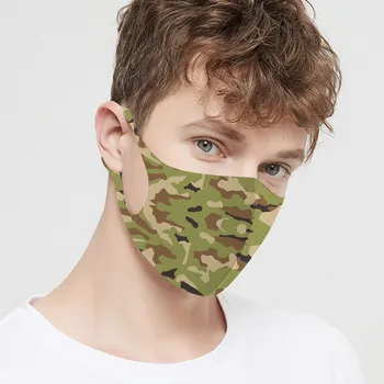 

5PCS Adult Camouflage Face Mask Washable Reusable 3D Masks Breathable Fabric Mouth Cover For Women Men Mascarilla Camuflaje