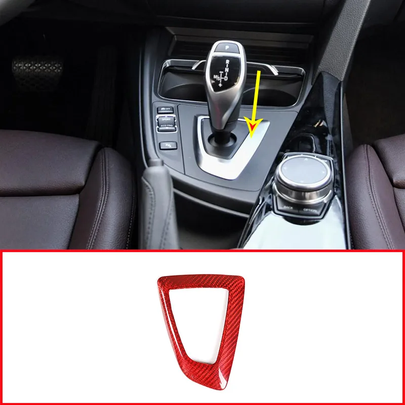 RHD LHD Real Carbon Fiber For BMW F20 F21 F22 F23 F30 F34 F35 F32 F33 F36 Car Gear Shift Frame Trim Right Left Hand Drive Red | Автомобили