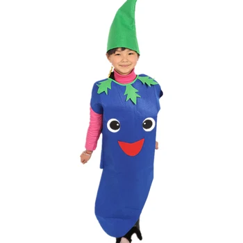

Halloween Clown Cos Suits Kids Eggplant Stage Style Costume Child Festival Vegetable Outfit Party Fancy Dress