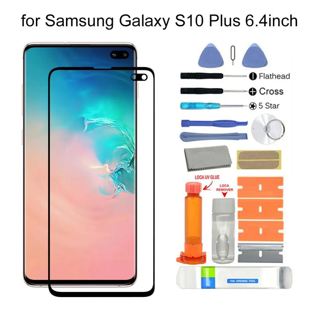 Outer Front Glass Screen Repair Kit For Samsung Galaxy S10 Plus Sm