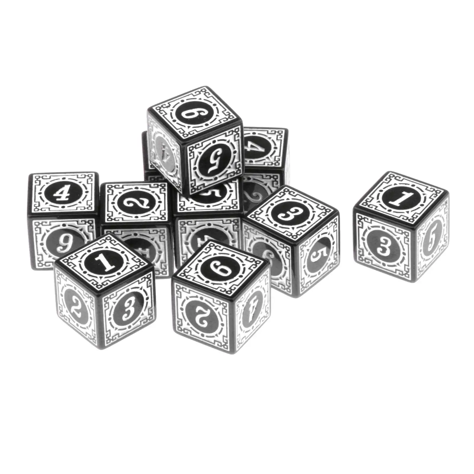 10pcs Multi Sided Acrylic D6 Dices for Table Board Role Playing Game