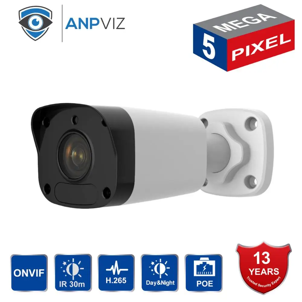 

2019 New 5MP PoE IP Camera Outdoor Fixed Lens CCTV Video Surveillance Mini Bullet Camera 30m IR Night Vision H.265 Onvif
