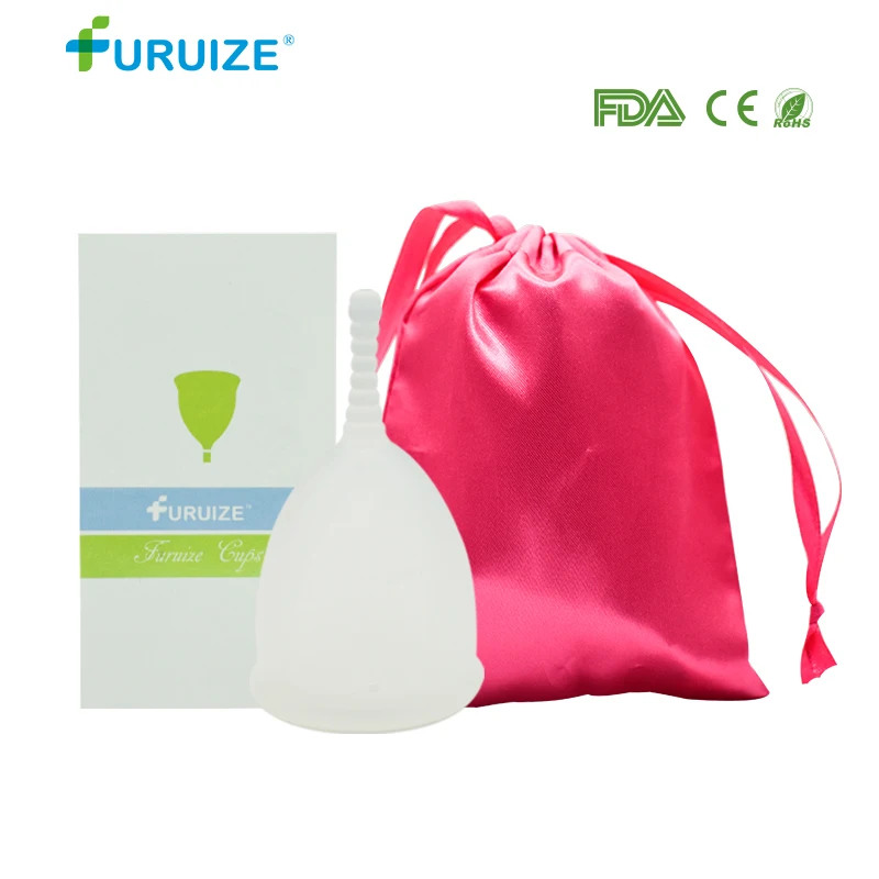 1pcs White-1Bag Новейшая Алмазная чашка, медицинская силиконовая менструальная чашка, женская гигиеническая чашка, чашка для менструального периода, розовая Алмазная чашка - Color: 1pcs White-1Bag