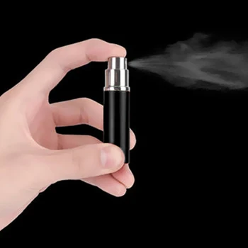 

Fashion Lightweight Perfume Atomizer Refillable Black Bottles Portable Sample Spray Pump Vial Fits for Men and Women DW