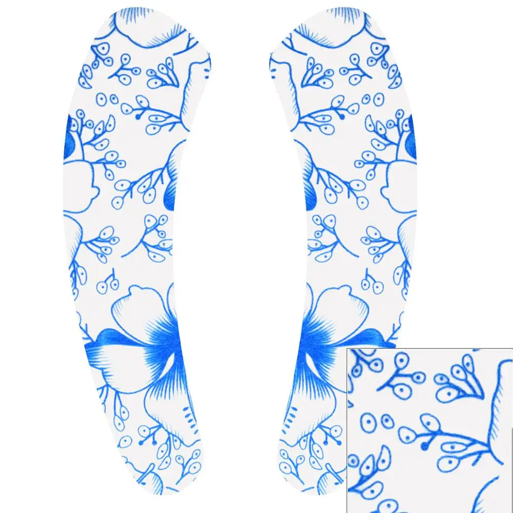 Blue flower on white 1 пара разноцветных мягких удобных узоров вставка для унитаза чехол для сиденья теплая кашемировая Подушка можно повторно Стирать - Цвет: Blue flower on white
