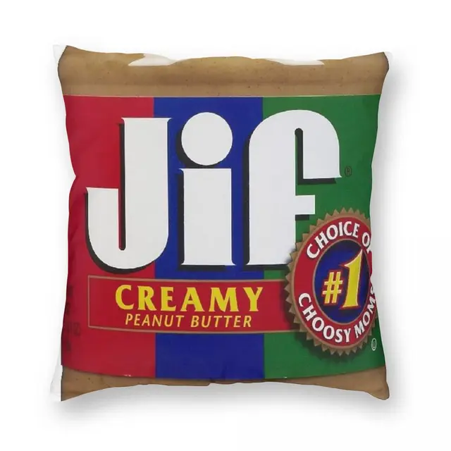 Jif Peanut Butter Extra Creamy Square Pillowcase
