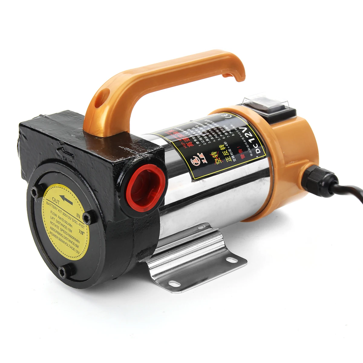  12V 260W Car Engine Portable for Diesel Fuel Oil Transfer Pump Self Priming Oil Pump 50L/Min