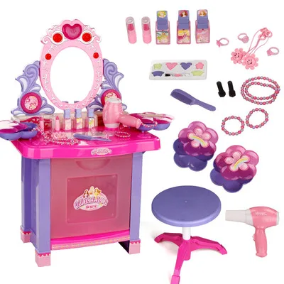 

H1 Girl Play House Dressing Table Children's Toys Simulation Kitchen Princess Dressing Table Product Makeup Set 3-6 Years Old