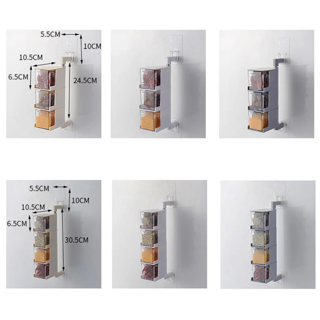 Банка для специй приправ коробка настенный вращающийся контейнер для специй кухня хранилище специй бутылки банки соль перец тмин, порошок ящики