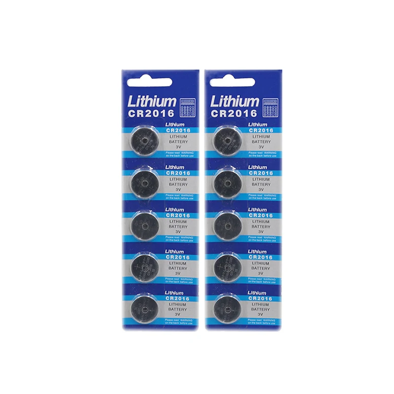 

10PCS/lot 2 cards CR2016 3V Lithium li-lion Battery DL2016 ECR2016 LM2016 BR2016 CR2016 Button cell Coin Batteries toys watches