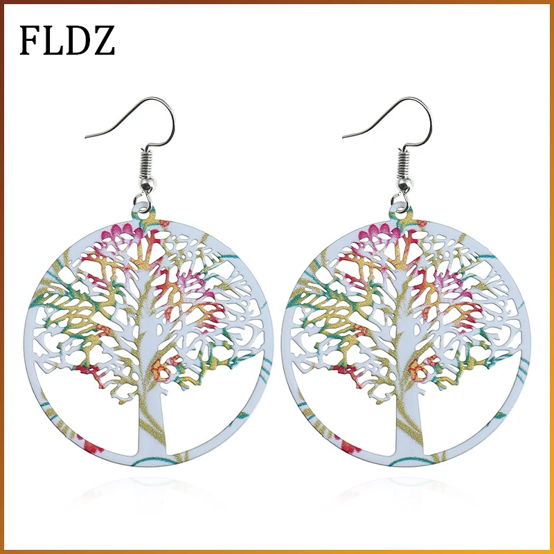 

New Fashion Statement Drop Earrings 2019 Round Earrings For Women Hanging Life Tree Dangle Earing Modern Jewelry Accessories