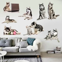 Модель Хаски стикер Детская комната декоративные обои для спальни Pet Shop 3D мультфильм наклейки