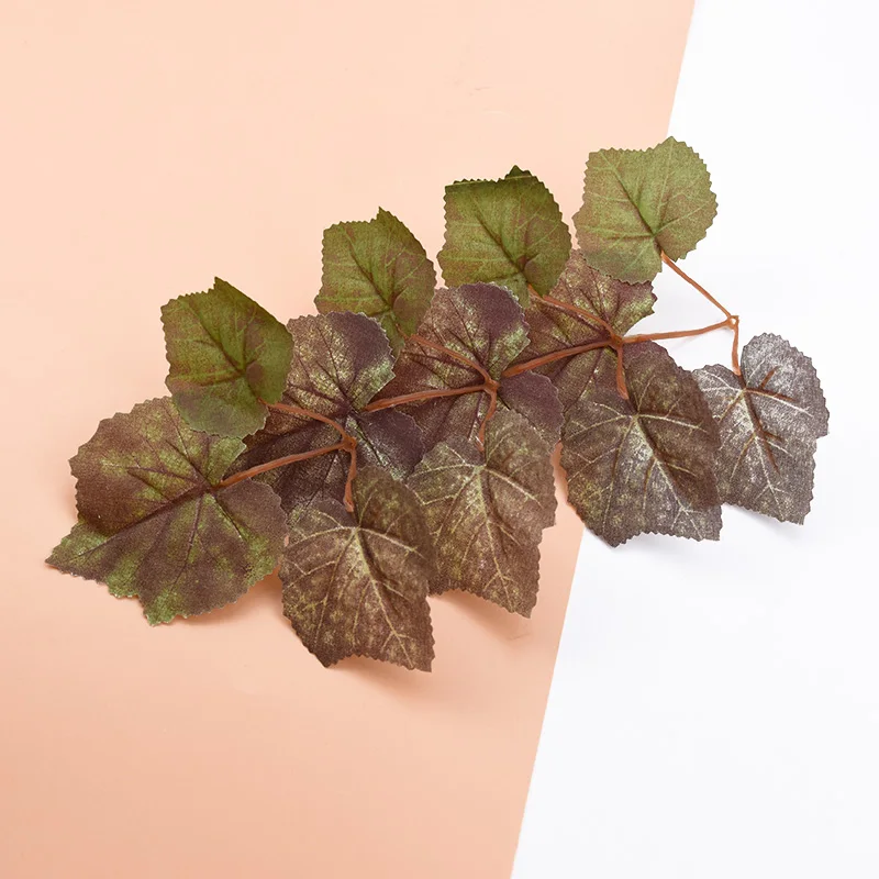 10pcs Maple leaf artificial plants wedding decorative flowers wreaths diy gifts box christmas decorations for home silk Leaves