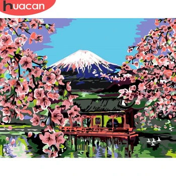 

HUACAN Painting By Numbers Scenery Drawing On Canvas HandPainted Flower Tree Art Picture Kits DIY Gift Home Decoration